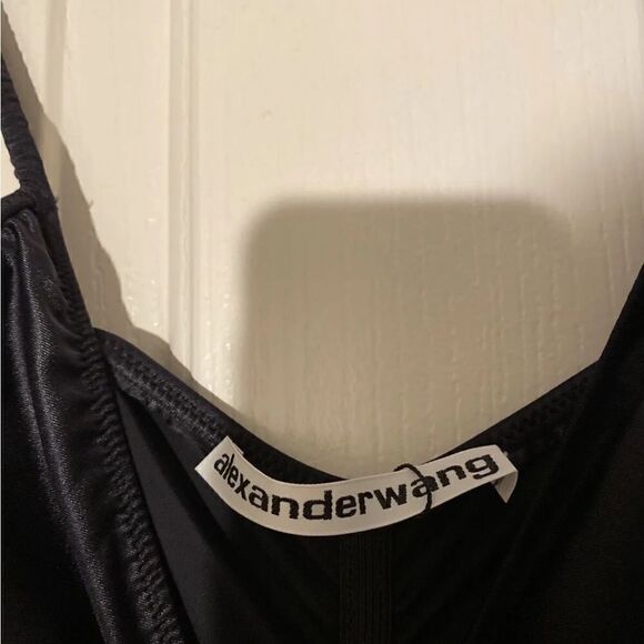 ALEXANDER WANG NWT Ruched Cami Slip Dress Black Size XL $450 - Picture 6 of 9